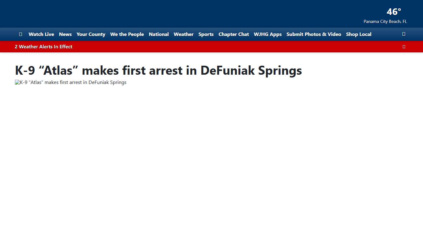 K-9 “Atlas” makes first arrest in DeFuniak Springs